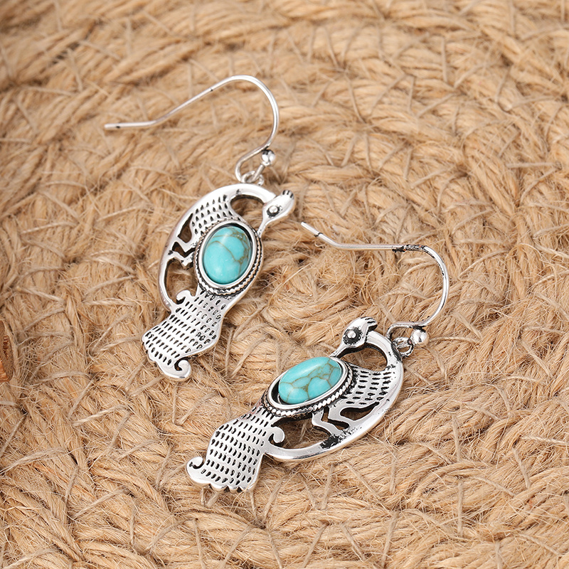 Vintage Hollowed Out Peacock Ear Hook Earrings
